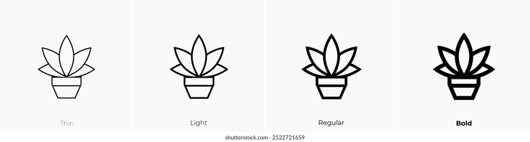 plant icon. Thin, Light Regular And Bold style design isolated on white background