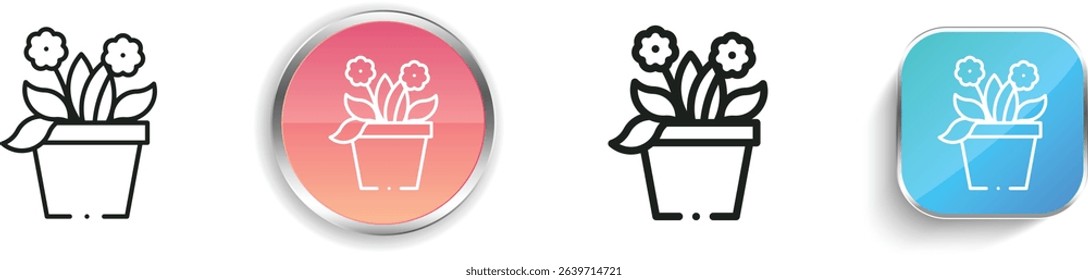 plant icon. Thin Linear, Regular and Button Style Design Isolated On White Background
