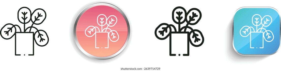 plant icon. Thin Linear, Regular and Button Style Design Isolated On White Background