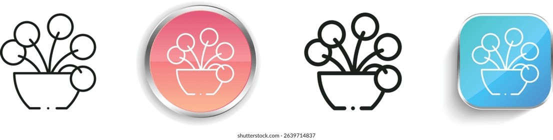 plant icon. Thin Linear, Regular and Button Style Design Isolated On White Background