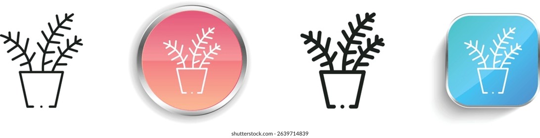 plant icon. Thin Linear, Regular and Button Style Design Isolated On White Background