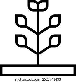 plant icon. Thin linear style design isolated on white background