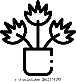 plant icon. Thin Linear Style Design Isolated On White Background