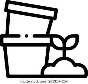 plant icon. Thin Linear Style Design Isolated On White Background