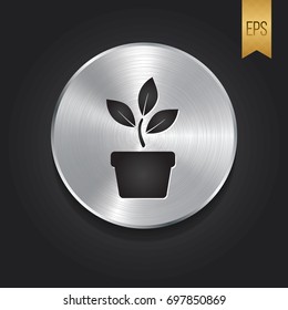 Plant Icon Vector Button Symbol Graphic