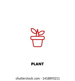 plant icon. plant vector design. sign design. red color