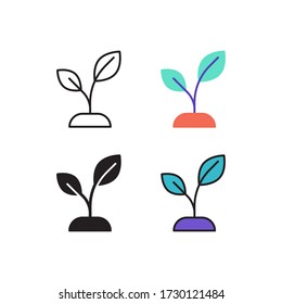 plant icon vector with different style design. isolated on white background