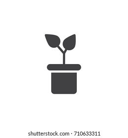 Plant icon vector, filled flat sign, solid pictogram isolated on white. Symbol, logo illustration