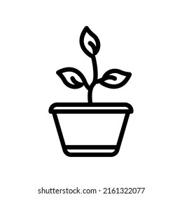Plant icon vector. healthy environment, ecology. line icon style. Simple design illustration editable