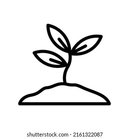 Vector de icono de planta. medio ambiente saludable, ecología. estilo de icono de línea. Ilustración de diseño simple editable