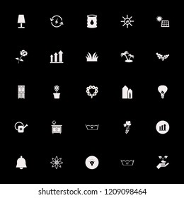 plant icon. plant vector icons set hand sprout, bell, oil barrel and grass