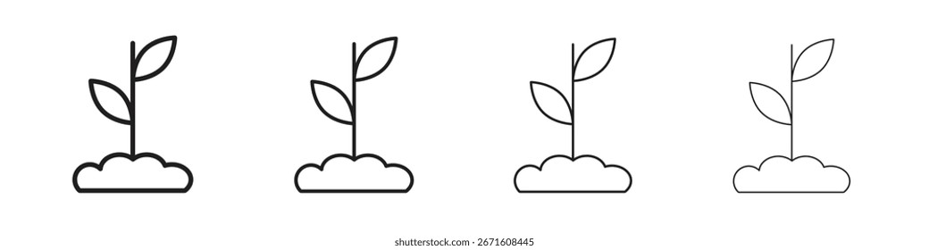 Icono de planta Ilustración vectorial, icono de diseño de línea. Trazos editables.