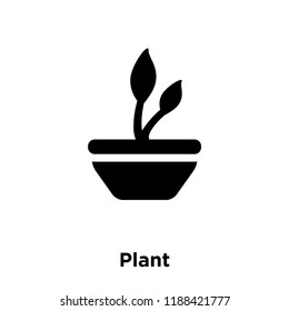 Plant icon vector isolated on white background, logo concept of Plant sign on transparent background, filled black symbol