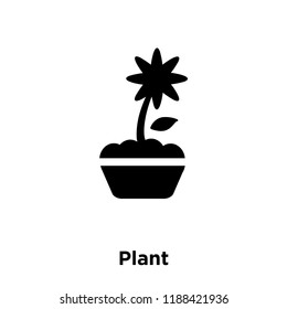 Plant icon vector isolated on white background, logo concept of Plant sign on transparent background, filled black symbol