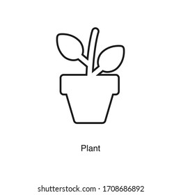 Plant icon vector on white background. Black icon illustration