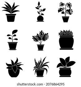 Pflanzensymbol, Vektorset. Sammlung von Gartenillustrationszeichen. Anbausymbol. Kräuterlogo.