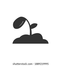 Plant icon vector silhouette, sign symbol vector illustration black and white style vector icons