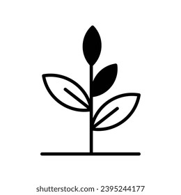 icono de planta con ilustración de material vectorial de fondo blanco