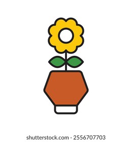 plant icon with white background vector stock illustration