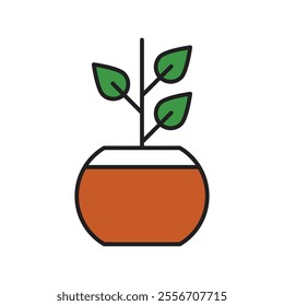 plant icon with white background vector stock illustration