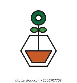 plant icon with white background vector stock illustration