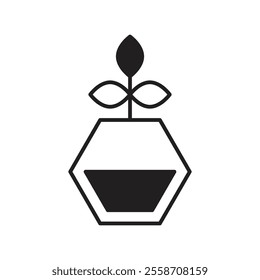 plant icon with white background vector stock illustration