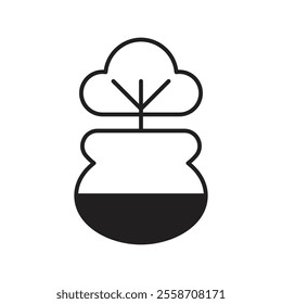 plant icon with white background vector stock illustration
