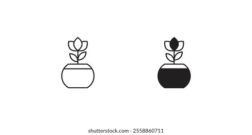 plant icon with white background vector stock illustration