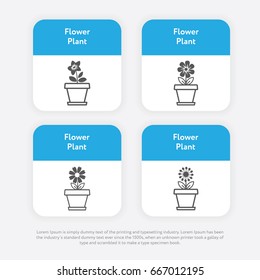 Plant Icons Flat Isolated Vector Different Version Symbol