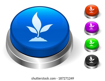 Plant Icons on Round Button Collection