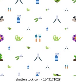 plant icons pattern seamless. Included editable flat Garden pruner, Gardening tools, vegetarian, Spray bottle, Watering can, Gardening scissors icons. plant icons for web and mobile.