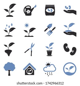 Planta de Iconos. Diseño Plano De Dos Tonos. Ilustración vectorial.
