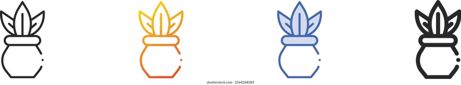 plant icon.Thin Linear, Gradient, Blue Stroke and bold Style Design Isolated On White Background