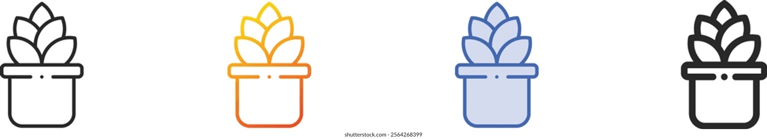 plant icon.Thin Linear, Gradient, Blue Stroke and bold Style Design Isolated On White Background