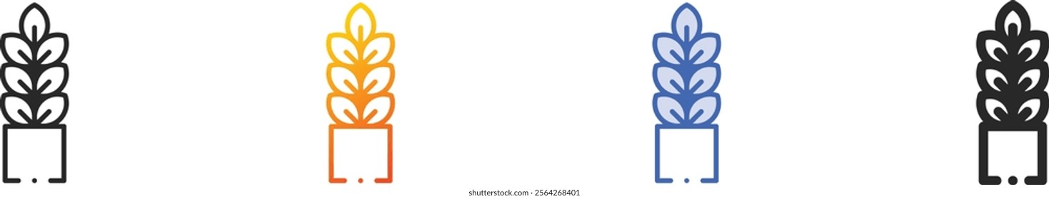 plant icon.Thin Linear, Gradient, Blue Stroke and bold Style Design Isolated On White Background