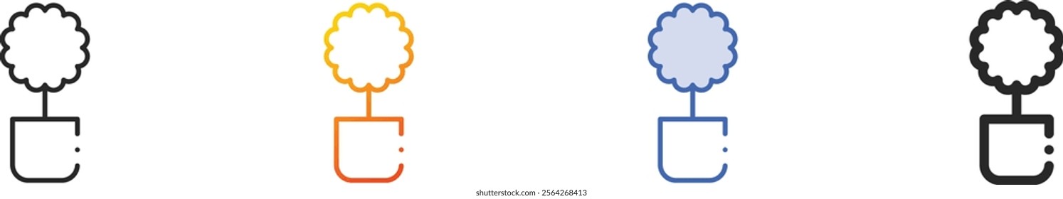 plant icon.Thin Linear, Gradient, Blue Stroke and bold Style Design Isolated On White Background