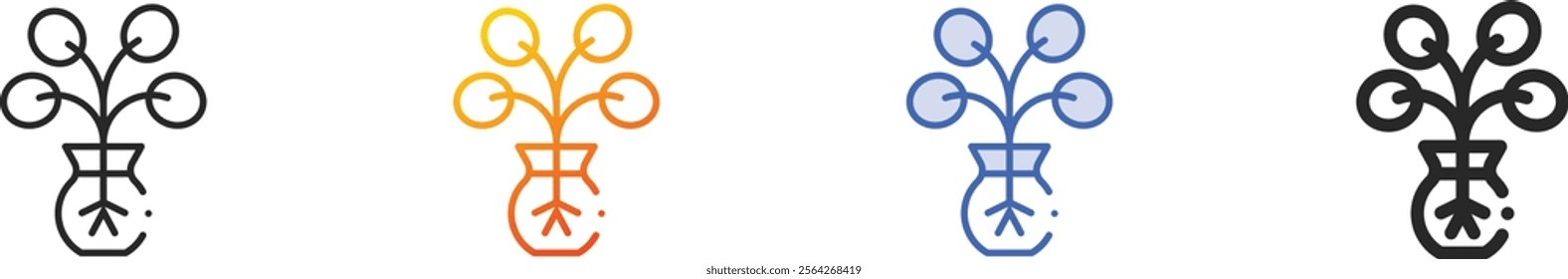 plant icon.Thin Linear, Gradient, Blue Stroke and bold Style Design Isolated On White Background