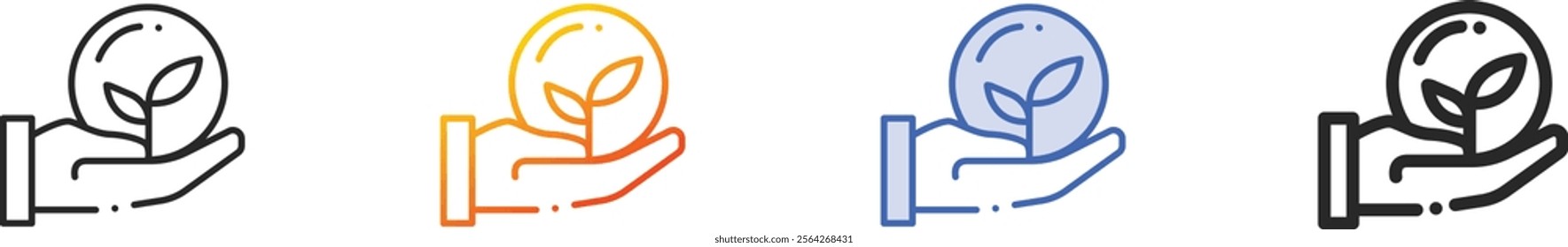 plant icon.Thin Linear, Gradient, Blue Stroke and bold Style Design Isolated On White Background