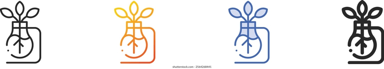 plant icon.Thin Linear, Gradient, Blue Stroke and bold Style Design Isolated On White Background