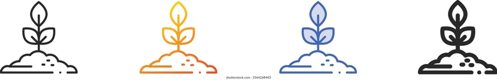 plant icon.Thin Linear, Gradient, Blue Stroke and bold Style Design Isolated On White Background