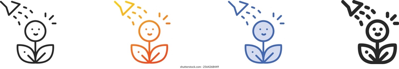 plant icon.Thin Linear, Gradient, Blue Stroke and bold Style Design Isolated On White Background