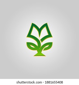 Plant illustration for logo design. a modern vector design