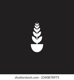 Plant, illustration, pot geometric symbol simple logo vector