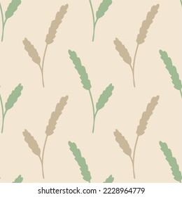 Plant illustration, rye branch. Unique print in boh style. Perfect for fabric template, paper, wrapping, cover and more.