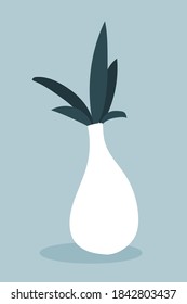 Plant Illustration. Simple Boho Isolated Flowers. Minimalism style, home decor floral print 