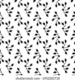 Plant illustration, vector spring leaves with different shapes, plant pattern