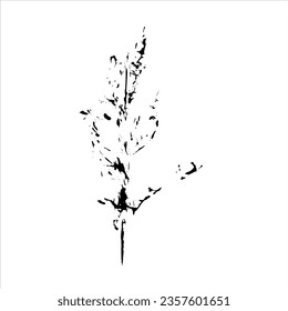 Plant imprint. Botanical element. Vector illustration. 