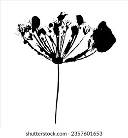 Impresión de planta. Elemento botánico. Ilustración vectorial. 