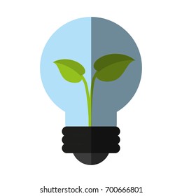 plant inside lightbulb clean energy icon image 