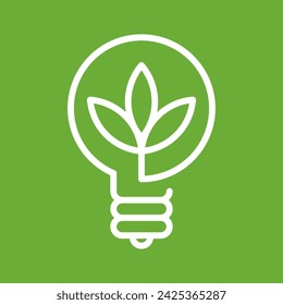 Plant inside lightbulb. Concept of green energy and environmental friendly sources